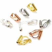 Messing Clip On Øreringe Finde, forgyldt, mode smykker & Unisex, flere farver til valg, nikkel, bly & cadmium fri, 10x13.50mm, 20pc'er/Bag, Solgt af Bag