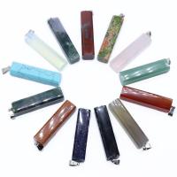 Gemstone Pendants Jewelry, polished, fashion jewelry & different materials for choice, 13x49mm, Sold By PC