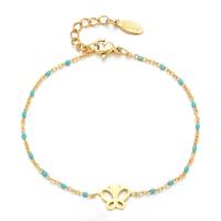 Stainless Steel Jewelry Bracelet, 304 Stainless Steel, with 4cm extender chain, Butterfly, Vacuum Ion Plating, Bohemian style & for woman & enamel, more colors for choice, Length:Approx 16 cm, Sold By PC