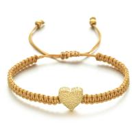 Fashion Bracelet & Bangle Jewelry Polyester Cord with Zinc Alloy Heart plated adjustable & for woman Length Approx 18-28 cm Sold By PC