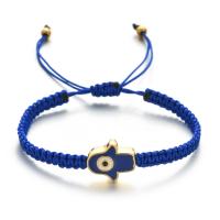 Evil Eye Jewelry Bracelet Polyester Cord with Zinc Alloy Ghost gold color plated Unisex & adjustable & enamel Length Approx 18-28 cm Sold By PC