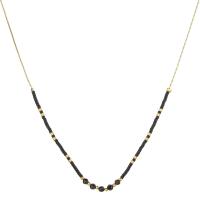 Edelstahl Schmuck Halskette, 304 Edelstahl, mit Seedbead & Natürlicher Quarz, mit Verlängerungskettchen von 5cm, für Frau, keine, Länge:ca. 45 cm, verkauft von PC