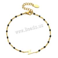 Stainless Steel Jewelry Bracelet, 304 Stainless Steel, with 4cm extender chain, Lightning Symbol, Vacuum Ion Plating, for woman & enamel, more colors for choice, Length:Approx 16 cm, Sold By PC