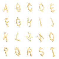 Stainless Steel Connector, 304 Stainless Steel, Alphabet Letter, Vacuum Ion Plating, letters are from A to Z & DIY & 1/1 loop, golden, about:12x6.8mm, Sold By PC