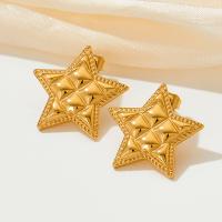 Stainless Steel Stud Earrings 304 Stainless Steel Star plated fashion jewelry nickel lead & cadmium free 22.30mm Sold By Pair