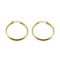 Titantium acciaio orecchino a sostegno, laccato oro 18K, gioielli di moda & per la donna, 24x4mm, Venduto da coppia