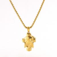 304 Stainless Steel Necklace, Eagle, 18K gold plated, embossed & for man, 24x33mm, Length:Approx 19.7 Inch, Sold By PC