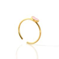 Titanium Steel Cuff Finger Ring 18K gold plated adjustable & for woman & enamel Sold By PC