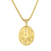 304 Stainless Steel Necklace 18K gold plated embossed & for man Length Approx 19.7 Inch Sold By PC