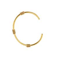 Acier titane bracelet manchette, Plaqué d'or 18K, styles différents pour le choix & pour femme, 60-63mm, Vendu par PC