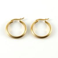 Titanium Steel Lever Back Earring, 18K gold plated, fashion jewelry & for woman, 24x24x3mm, Sold By Pair