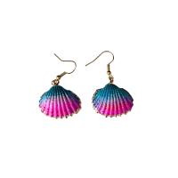Zinc Alloy Drop Earring Shell real gold plated fashion jewelry & for woman Sold By Pair