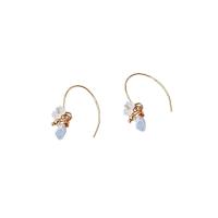 Freshwater Pearl Earrings, with Brass, 925 sterling silver earring hook, 14K gold plated, Natural & fashion jewelry & for woman, two different colored, 27x7mm, Sold By Pair