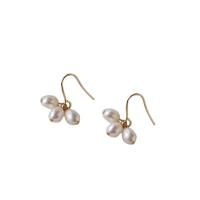 Freshwater Pearl Earrings with Brass 14K gold plated Natural & fashion jewelry & for woman two different colored 22mm Sold By Pair