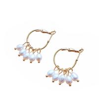Freshwater Pearl Earrings with Brass 925 sterling silver post pin 14K gold plated Natural & fashion jewelry & for woman two different colored 20mm Sold By Pair