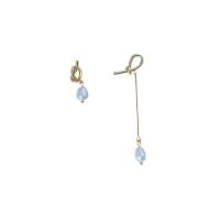 Asymmetric Earrings Freshwater Pearl with Brass 925 sterling silver post pin 14K gold plated Natural & fashion jewelry & for woman two different colored Sold By Pair