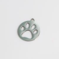 Stainless Steel Pendants 304 Stainless Steel Flat Round polished cute & DIY & hollow original color Sold By PC