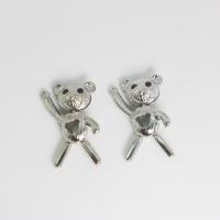 Zinc Alloy Animal Pendants Bear silver color plated cute & DIY nickel lead & cadmium free Sold By PC
