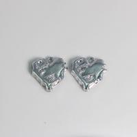 Pendentifs coeur en alliage de zinc, Placage de couleur argentée, bijoux de mode & DIY, protéger l'environnement, sans nickel, plomb et cadmium, 18x18.50x3.40mm, Vendu par PC