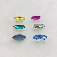 Jewelry Accessories, Crystal, with Brass, Horse Eye, silver color plated, DIY & faceted, more colors for choice, 7x15mm, Sold By PC