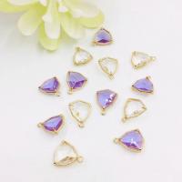 Brass Jewelry Pendants with Crystal Triangle KC gold color plated fashion jewelry & DIY & faceted nickel lead & cadmium free Sold By PC