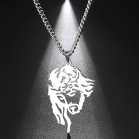 Titanstahl Halskette, mit 304 Edelstahl, plattiert, Modeschmuck & unisex, keine, frei von Nickel, Blei & Kadmium, 44.5*28.2mm, Länge ca. 60 cm, verkauft von PC