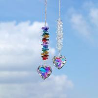 Hanging Ornaments, Clear Quartz, Heart, DIY, more colors for choice, 1.77*1.73inch, Length:Approx 15.75 Inch, Sold By PC