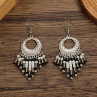 Fashion Fringe Earrings, Tibetan Style, antique silver color plated, fashion jewelry & for woman, more colors for choice, nickel, lead & cadmium free, 25*76mm, Sold By Pair