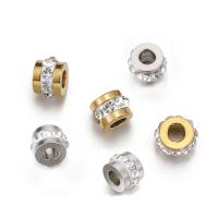 Stainless Steel Spacer Beads 304 Stainless Steel plated DIY & with rhinestone Approx 3mm Sold By Bag