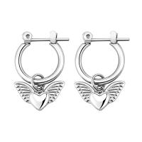 Titanium Steel  Earring polished fashion jewelry & Unisex original color Sold By Pair