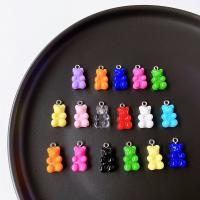 Resin Pendant, Bear, cute & DIY & different size for choice & epoxy gel, more colors for choice, nickel, lead & cadmium free, 15x10mm, Approx 100PCs/Bag, Sold By Bag