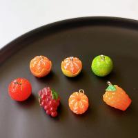 Resin Pendant, Fruit, cute & DIY, more colors for choice, nickel, lead & cadmium free, 12x18mm, Approx 100PCs/Bag, Sold By Bag
