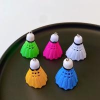Resin Pendant, Badminton, cute & DIY, more colors for choice, nickel, lead & cadmium free, 35x25mm, Approx 100PCs/Bag, Sold By Bag
