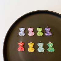 Resin Pendant, Bear, cute & DIY, more colors for choice, nickel, lead & cadmium free, 20mm, Approx 100PCs/Bag, Sold By Bag