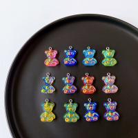 Resin Pendant, Bear, cute & DIY, more colors for choice, nickel, lead & cadmium free, 21x19mm, Approx 100PCs/Bag, Sold By Bag