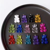 Resin Pendant, Bear, cute & DIY, more colors for choice, nickel, lead & cadmium free, 30x20mm, Approx 100PCs/Bag, Sold By Bag