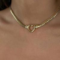 Stainless Steel Jewelry Necklace 304 Stainless Steel with 5cm extender chain Heart plated fashion jewelry Length 41.5 cm Sold By PC