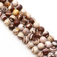 Mixed Gemstone Beads, Zebra Jasper, Round, DIY & different size for choice, Sold Per Approx 15 Inch Strand