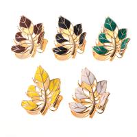 Hair Claw Clips Zinc Alloy Leaf painted Korean style & for woman 71mm Sold By PC