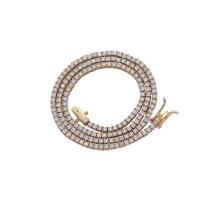 Brass Bracelet and Necklace plated & micro pave cubic zirconia & for man 2mm Sold By PC