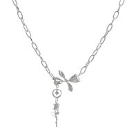 Titanstahl Halskette, mit Zinklegierung, mit Verlängerungskettchen von 5cm, Modeschmuck & für Frau, originale Farbe, Länge:ca. 45 cm, verkauft von PC