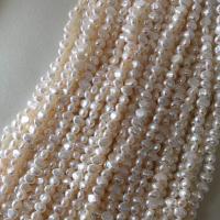 Barok ferskvandskulturperle Beads, Ferskvandsperle, du kan DIY, hvid, 4mm, Solgt Per Ca. 15 inch Strand