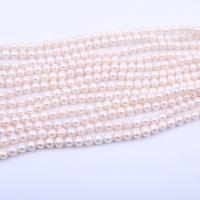 Naturliga sötvattenspärla lösa pärlor, Freshwater Pearl, DIY, vit, 9-10mm, Såld Per Ca 15 inch Strand