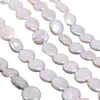 Keshi Cultured Freshwater Pearl Beads, Button, Natural & DIY, white, 10-11mm, Sold Per Approx 38 cm Strand