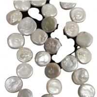 Keshi Cultured Freshwater Pearl Beads, Button, Natural & DIY, white, 13-14mm, Sold Per Approx 38 cm Strand