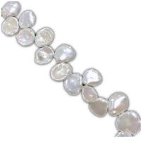 Naturel d'eau douce perles, perle d'eau douce cultivée, Pétales, DIY, blanc, 11mm, Vendu par 36-38 cm brin