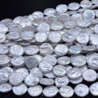 Perlas Botón Freshwater , Perlas cultivadas de agua dulce, Natural & Bricolaje, Blanco, 18-20mm, Vendido para 36-38 cm Sarta