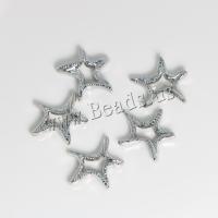 Tibetan Style Star Pendant, platinum color plated, fashion jewelry & DIY & hollow, nickel, lead & cadmium free, 22x19x4.90mm, Sold By PC