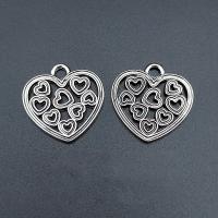 Tibetan Style Heart Pendants, antique silver color plated, vintage & DIY & hollow, nickel, lead & cadmium free, 20x19mm, Approx 100PCs/Bag, Sold By Bag
