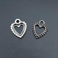Zinc Alloy Heart Pendants antique silver color plated vintage & DIY & hollow nickel lead & cadmium free Approx Sold By Bag